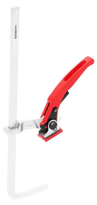 Obrázek produktu pro Sada dvou rychloupínacích svorek - vodítko pro dřevoobrábění - rozpon 30 cm - upínací síla 180 kg - ocel 40Cr, zinková slitina - červená barva