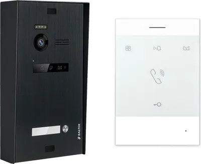 Produktbild von BALTER EVO Aufputz Schwarz 2-Draht BUS Talk Analoge Sprechstelle Türsprechanlage Set 1 Familienhaus