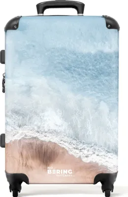 Produktbild von NoBoringSuitcases.com - Großer Koffer blau - Reisekoffer Strand mit 4 Rädern - Trolley auf Rädern 72 Liter - Rollkoffer groß leicht - Geräumiges Gepäck valise 20kg - Koffer für Erwachsene - Reisegepäck & Reisezubehör mittelgroß - Koffer großKoffer Mittelgroß 67x43x25 cm, 72L,