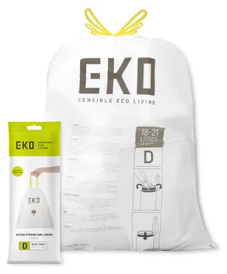 Image de EKO - Sacs poubelle EKO MDPE type D Trekb 55x55cm 18-21l blanc | Un 6 roly x 20 pièces