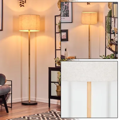 Produktbild von Schiavonea Stehlampe aus Holz/Metall und Schirm aus Stoff