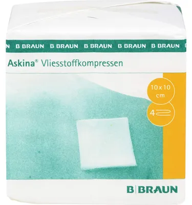 Produktbild von Askina Vliesstoffkompr unst 4-f 10x10, 100 St KOM
