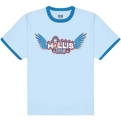 Produktbild von Run DMC Hollis Crew Ringer Sky Blue & Royal Blue M T-Shirt