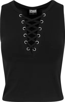 Produktbild von Urban Classics Female Shirt Ladies Lace Up Cropped Top Black-M