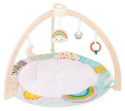 Image de B. toys : Arche d'éveil en bois avec tapis de jeu doux pour bébés