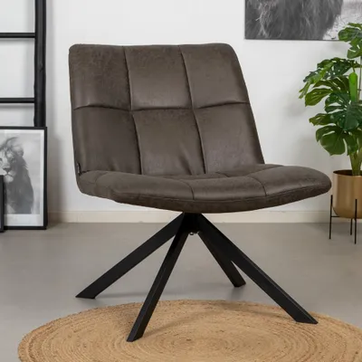 Produktbild von Bronx71 Ledersessel Eevi anthrazit drehbar