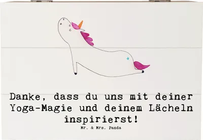 Produktbild von Mr. & Mrs. Panda Erinnerungsbox Yoga Trainerin Inspiration 22 x 15 cm - Weiß - Geschenk, Motivation, Stressabbau, Sportart, Erinnerungskiste, Holzbox, Kiste, fotobox