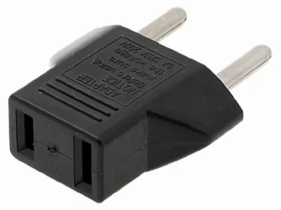 Imagen del producto de Adaptador de enchufe americano a enchufe europeo, 6 A, 125 V, 10 A, 250 V, color negro