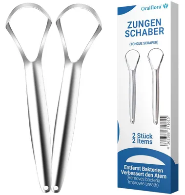 Produktbild von Oralflora 2x Zungenreiniger – Edelstahl