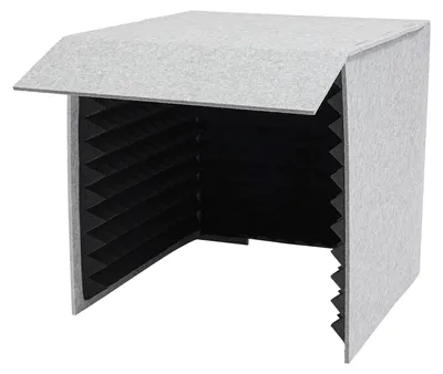 Produktbild von Schallschutzhaube - Tragbare Tisch-Mikrofonkabine - 60×60×60 cm - 12 mm Akustikpaneele - 50 mm Dämmstoff - 20 cm Schallblende - Blau