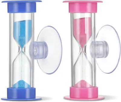 Imagen del producto de Sanduhren de 2 minutos, de plástico, con ventosa, para el cuidado dental