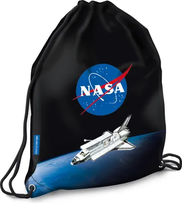 Produktbild von Ars Una Schuhbeutel für Kinder, Schule und Kindergarten, Sportbeutel, Gymsack, Turnbeutel, NASA Apollo 11, schwarz-blau, für Jungen