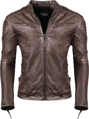 Image de PAULGOS Veste en cuir pour hommes Veste en cuir véritable Veste de transition Fashion en 5 couleurs tailles S-7XL Design 2