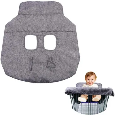 Produktbild von Babysitzbezug, Baumwollbezug für Kinderstuhl, faltbar, maschinenwaschbar, mit Aufbewahrungstasche, grau, für Kleinkinder, Jungen oder Mädchen