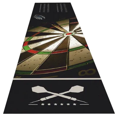 Productafbeelding van Dartmat met oche - 57 x 270 cm - Zwart - Antislip
