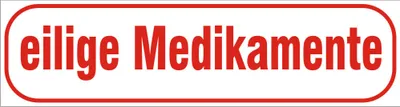 Produktbild von INDIGOS UG - Magnetschild "eilige Medikamente" 30 x 8 cm - Magnetfolie für Auto / LKW / Truck / Baustelle / Firma
