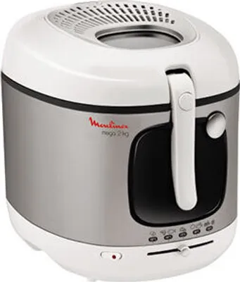 Produktbild von Moulinex AM4800 Fritteuse, Edelstahlgehäuse, 2100 Watt, herausnehmbarer 3,3 l Ölbehälter