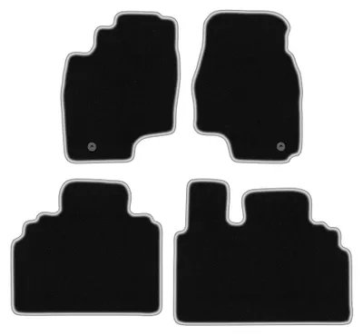 Obrázok produktu pre Velúrové autokoberce pre: Toyota Previa II 2000-2005 (minivan) – sada 4 ks, čierno-strieborné, na mieru – Wielganizator CARLUX
