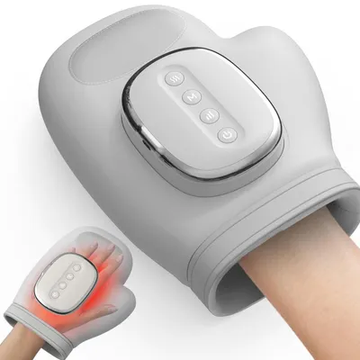Image de Gant de massage pour les mains sans fil, avec fonction de chauffage, 13 chambres à air, 3 programmes de massage et 5 niveaux d'intensité – rechargeable grâce à une batterie de 2000 mAh