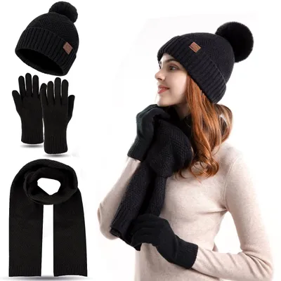 Produktbild von Omgoods – Winterset für Damen: Mütze, Schal und Handschuhe