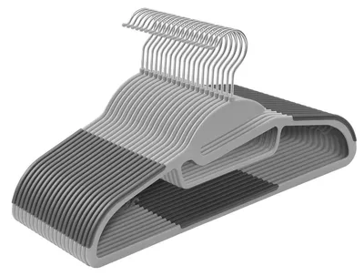 Image de Lot de 20 cintres gain de place en ABS gris et acier