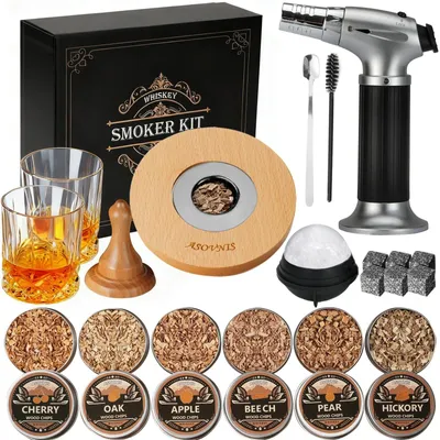 Produktbild von Whisky-Rauchset mit Feuerzeug, Perfekt für Cocktails
