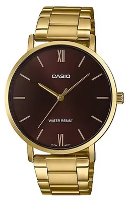 Produktbild von CASIO COLLECTION & VINTAGE Armbanduhr CASIO COLLECTION MINIMAL GOLD - BROWN MTP-VT01G-5BUDF
