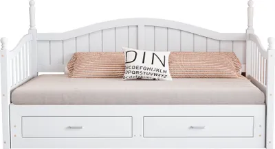Produktbild von MODFU Schlafsofa 90/180×190cm, Kinderbett Jugendbett mit Ausziehbett Multifunktionales Doppelbett mit vielen Staufächern und Ladeanschluss ,Ohne Matratze,Weiß