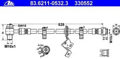 Produktbild von ATE Bremsschlauch  83.6211-0532.3