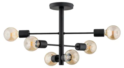 Image de Suspension BRISK noire 6xE27x15W en métal, dimensions : 40x30x55 cm, IP20, Alfa