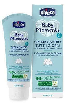 Produktbild von Windelcreme, Chicco, Baby Moments, ab 0 Monaten, Schutz und regenerierende Wirkung, parfümfrei, 100 ml