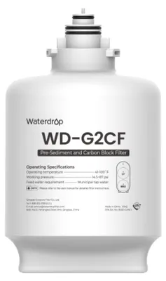Image de Filtre Waterdrop WD-G2CF, durée de vie de 12 mois, compatible avec les modèles WD-G2-B et WD-G2-W