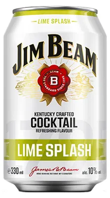 Image de Jim Beam Lime Splash Longdrink Boisson mélangée avec du Bourbon Whiskey 330ml