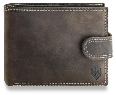 Zdjęcie produktu dla STEVENS portfel męski skóra naturalna nubuk brązowy RFID 12x10 cm