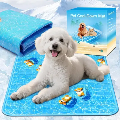 Produktbild von Kühlmatte Hund Selbstkühlend 45x60cm Blau Waschbar Krallenfest