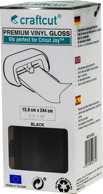 Produktbild von craftcut® Premium Plotterfolie glänzend G01 BLACK 13,9 x 244 cm