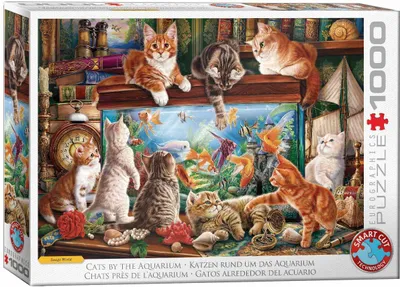 Produktbild von Eurographics Puzzle Katzen am Aquarium, 1000 Teile, 68 x 48 cm, 6000-6138