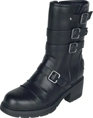 Produktbild von Rock Rebel by EMP Damen schwarze Boots mit 6-cm-Blockabsatz EU40