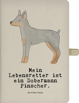 Produktbild von Mr. & Mrs. Panda Skizzenbuch Dobermann Pinscher Lebensretter - Transparent - Geschenk, Reisetagebuch, notizbuch, Tagebuch, Journal, A5 Heft