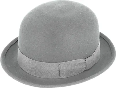Image de Fiebig Chapeau melon en feutre de laine avec bande en reps gris clair Gr. 61