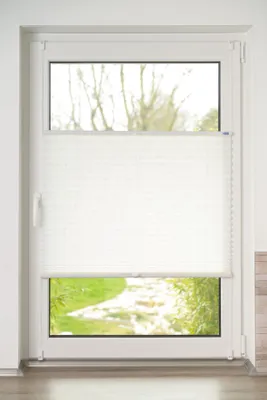 Klemmfix-Plissé, bedruckt weiß, 45x210 cm, Blumenprint