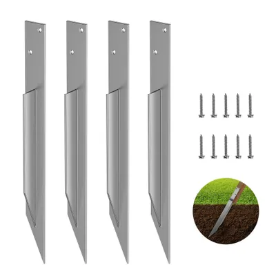 Produktbild von 4x Universeller Pfostenträger zum Einschlagen J, 43*3CM Pfostenträger Feuerverzinkt Einschlaghülse Pfostenträger Bodenhülse Einschlagbodenhülse Pfoste