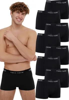Produktbild von Fabio Farini - 8 Stück Herren Unterhosen - Männer Retroshorts aus weicher Microfaser im sportlichen Look mit Logoschriftzug