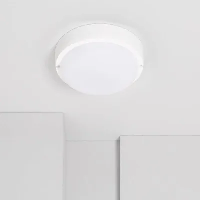 Image de Plafonnier LED Extérieur Rond 15W Blanc IP65 Ø140 mm - Blanc Froid 6000K - 8000K