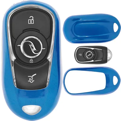 Produktbild von Auto Schlüssel Kunststoff Hülle ABS Plastik Schutz Cover Blau kompatibel mit Opel Astra K Corsa E Zafira Insignia B KEYLESS SMARTKEY