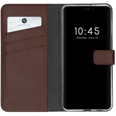 Immagine prodotto di Libreria Selencia in vera pelle per Apple iPhone 13 Mini - Marrone