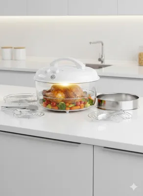 Zdjęcie produktu dla TZS First Austria FA-5030-1, 17 l, Biały, Szkło, Plastik, 250 °C, obrotowy, 60 min