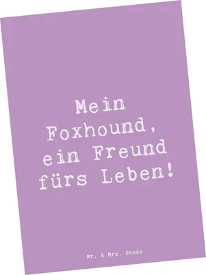 Produktbild von Mr. & Mrs. Panda Postkarte Spruch Foxhound Freund - Lavendeltraum - Geschenk, Ansichtskarte, Hunderassen, Hunderasse, Hunde, Grußkarte, Eigenschaften, Ansichtskarten