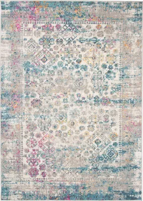 Produktbild von Tapiso Teppich LAZUR Modern Blau Creme Rosa Grau Wohnzimmer  300 x 400 cm