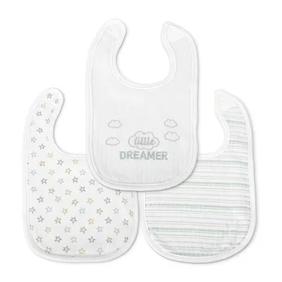 Produktbild von Lorelli Natural 3er-Pack Baby-Lätzchen mit Klettverschluss, Baumwollmischung, für Babys ab Geburt